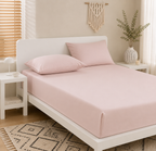 Σεντόνι Ροζ Διπλό με Λάστιχο 160x200+30 1τμχ Microcotton