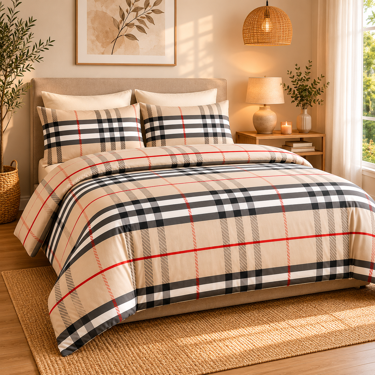 Σετ Σεντόνια Υπέρδιπλα Royal Grid Με Λάστιχο 185x200+30cm 6τμχ Microcotton