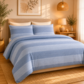 Σετ Σεντόνια Υπέρδιπλα Luxe Tartan Με Λάστιχο 185x200+30cm 6τμχ Microcotton