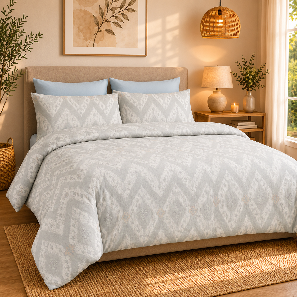 Σετ Σεντόνια Υπέρδιπλα Elysian Plaid Με Λάστιχο 185x200+30cm 6τμχ Microcotton